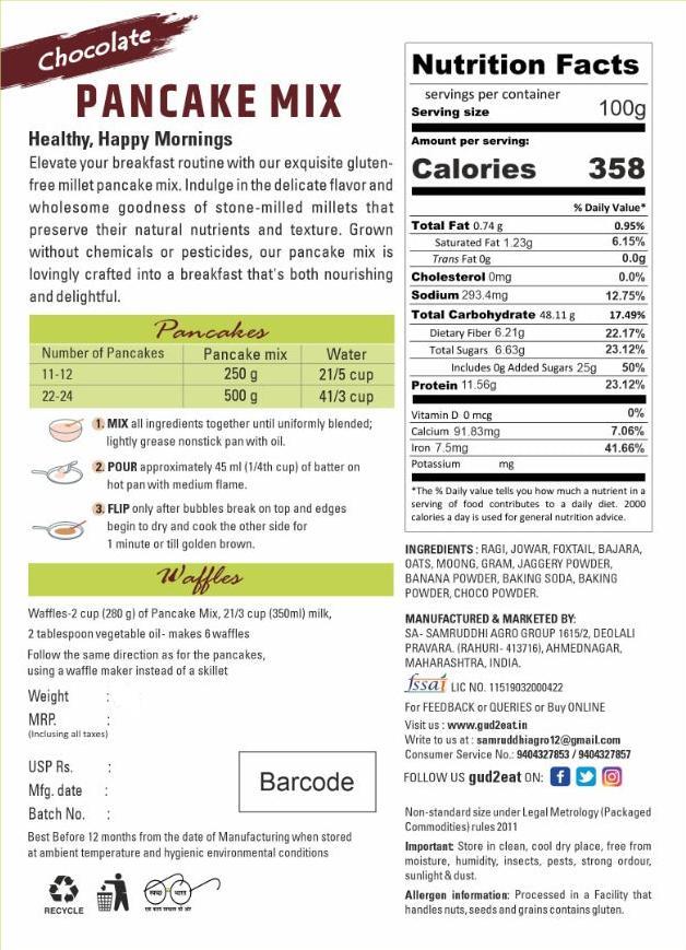 Pancake and Waffle Mix - Gluten Free | Chocolate Flavor