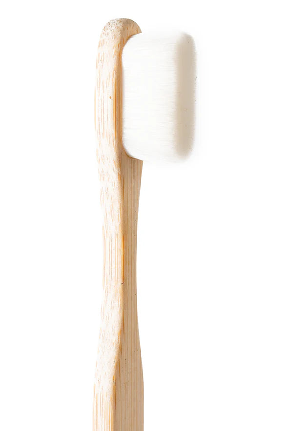 Bamboo Toothbrush Nano White - Flat Handle