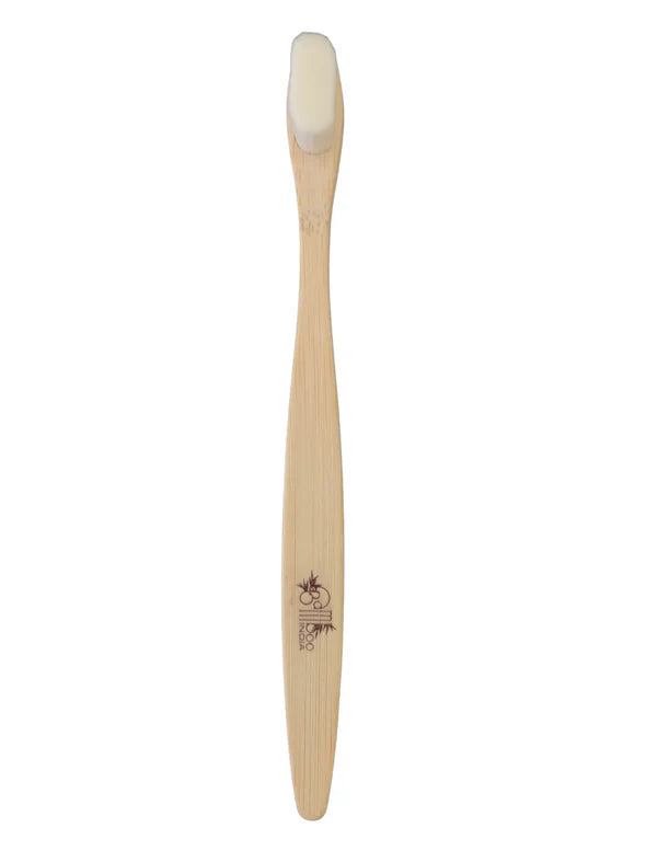 Bamboo Toothbrush Nano White - Flat Handle